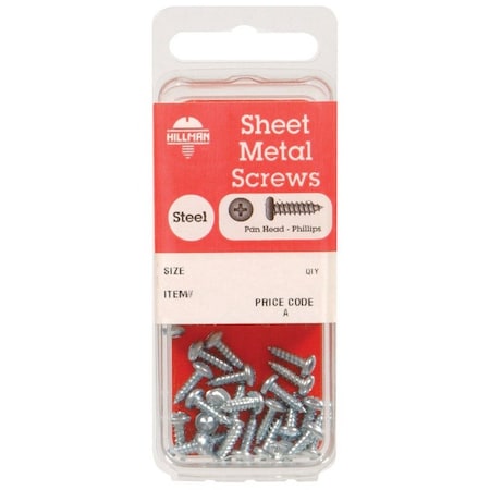 No. 6 X 1-1/2 In. L Phillips Pan Head Sheet Metal Screws 12 Pk, 10PK